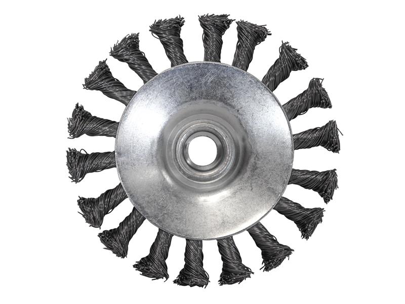 Conical Wire Brush 100mm M14x2 Bore, 0.50mm Wire                                