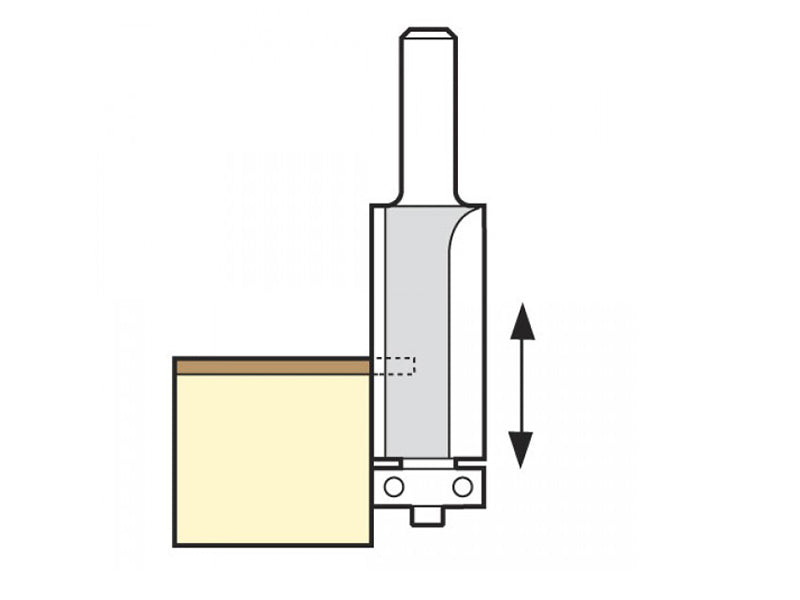 C116 x 1/4 TCT 90° Bearing Guided Trimmer Cutter 12.7 x 25.4mm