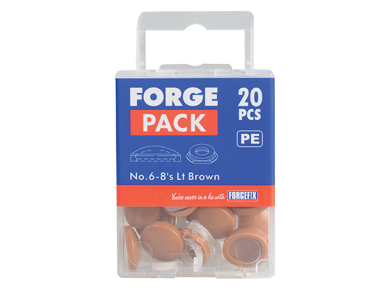 Domed Cover Cap Light Brown No. 6-8 ForgePack 20                                