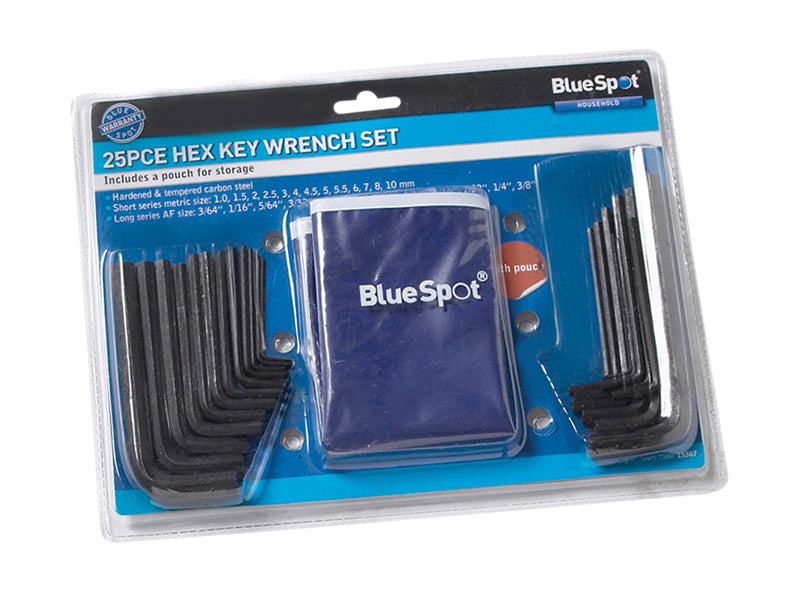 Metric & Imperial Hexagon Key Pouch Set, 25 Piece                               