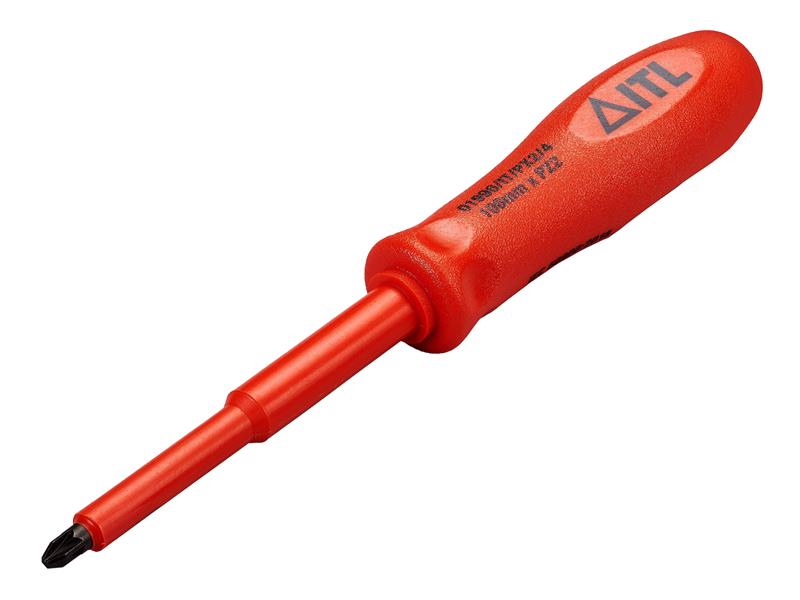 Insulated Slotted/Pozidriv Screwdriver 100 x 6mm x PZ2                          