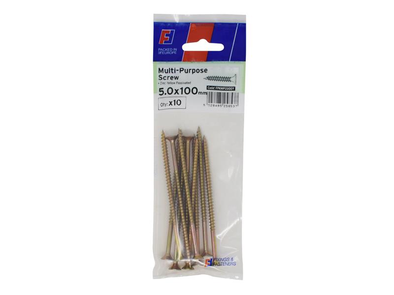 Multi-Purpose Pozi Screw CSK ST ZYP 5.0 x 90mm ForgePack 10