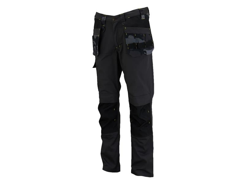 Dixon Slim Fit Trousers Grey/Black Waist 38in Leg R