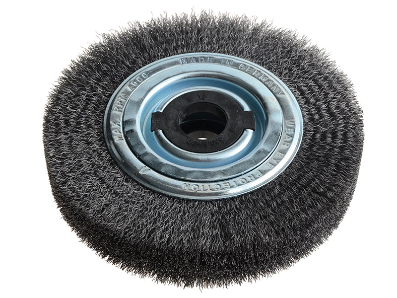 Wheel Brush D250mm x W30-35 x 100 Bore Steel Wire 0.30 + Adaptors Set 4 +1