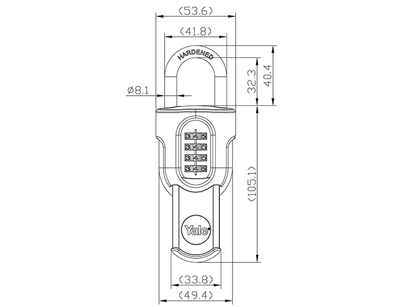 Combi Padlock with Slide Cover 50mm
