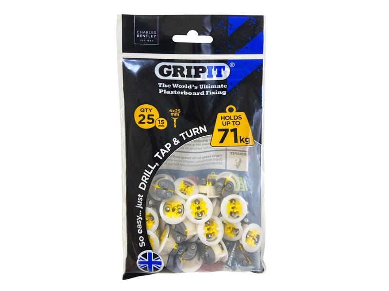 Yellow Plasterboard Fixings 15mm (Pack 25)                                      