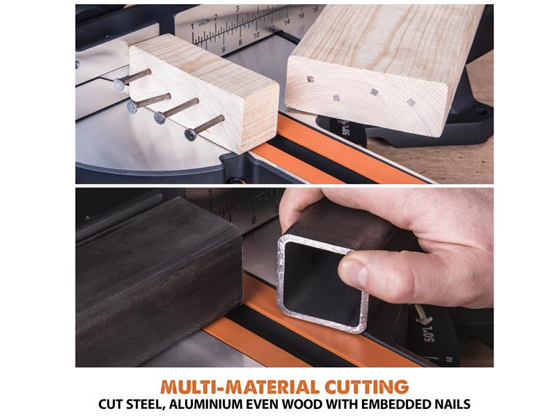 R255SMS+ Pro Multi-Material Sliding Mitre Saw 255mm 2000W 240V                  