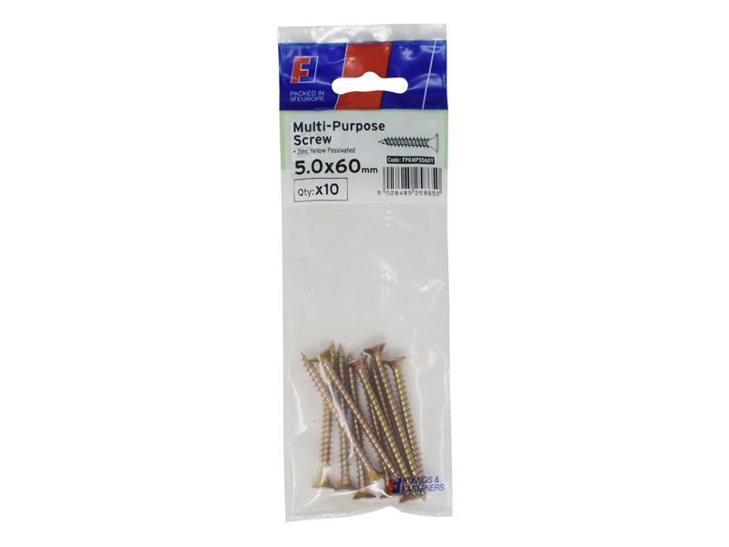 Multi-Purpose Pozi Screw CSK ST ZYP 5.0 x 90mm ForgePack 10
