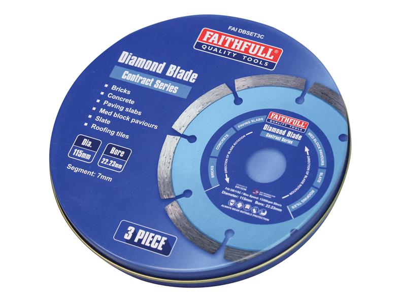 Contract Diamond Blades 115 x 22.2mm (Pack 3)