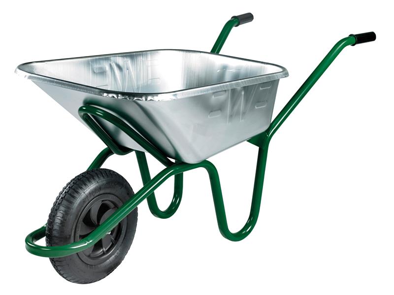 120L Galvanised Heavy-Duty Invincible Wheelbarrow - Puncture Proof
