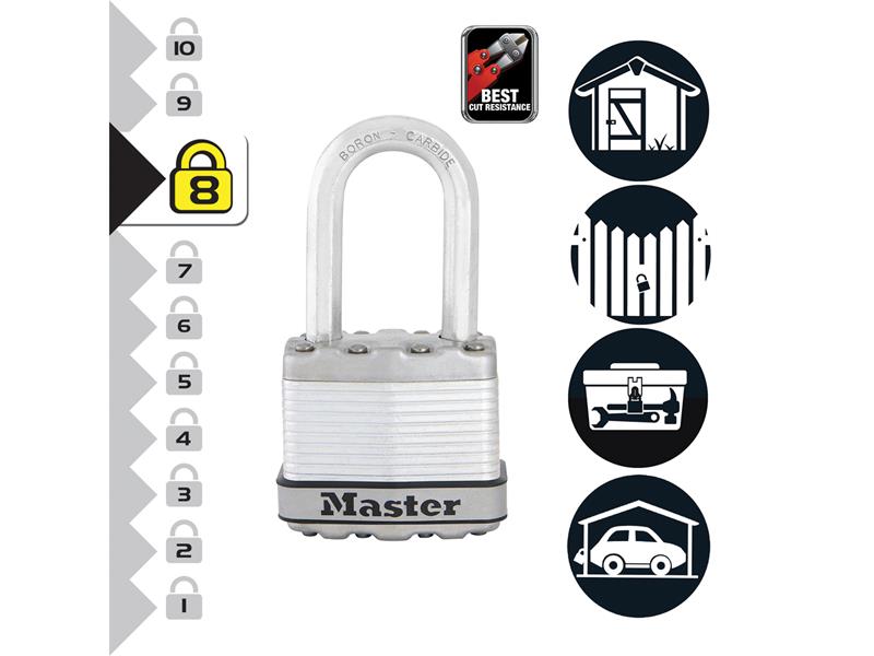 Excell™ Laminated Steel 50mm Padlock - 38mm Shackle - Keyed Alike x 3