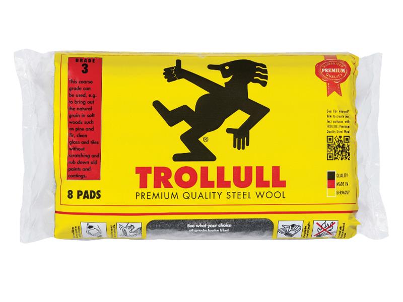 Extra Large Steel Wool Pads Grade 00 165g (Pack 8)