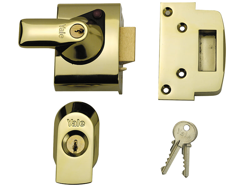 BS2 Nightlatch British Standard Lock 40mm Backset Chrome Finish Visi