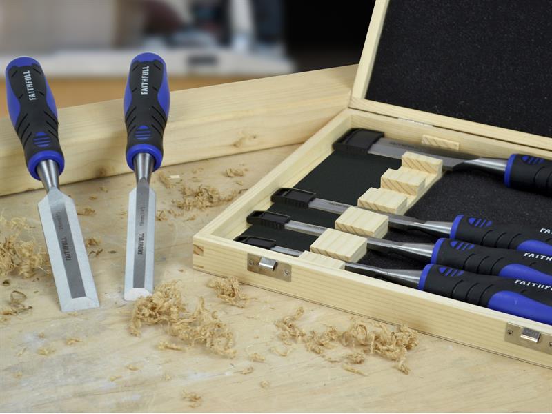 Soft Grip Chisel Set + Storage Box, 6 Piece                                     