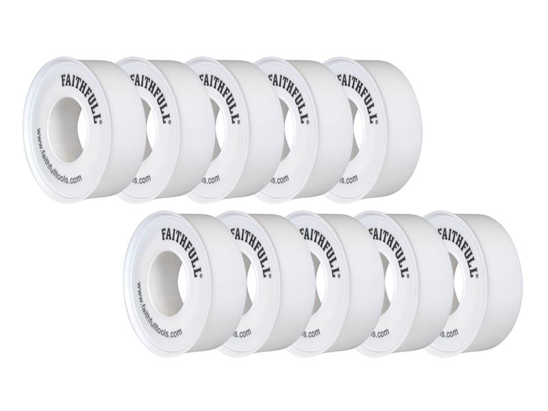 P.T.F.E Tape 12mm x 12m White (Pack 10)                                         