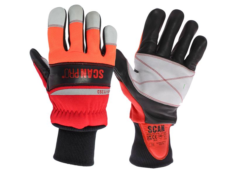 Class 1 Dual Hand Chainsaw Leather Gloves - XL (Size 10)
