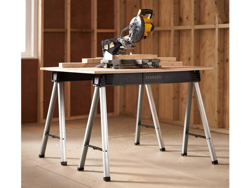 Folding Metal Leg Sawhorses (Twin Pack)
