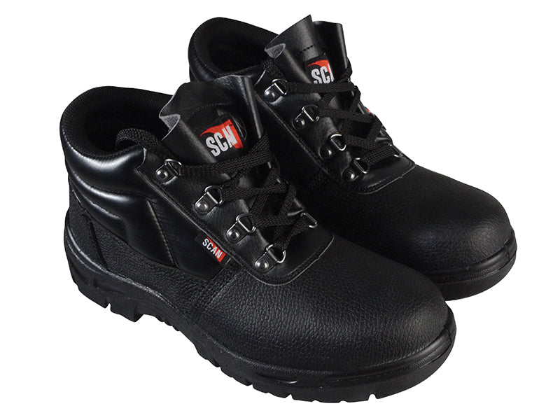 4 D-Ring Chukka Safety Boots Black UK 9 EUR 43