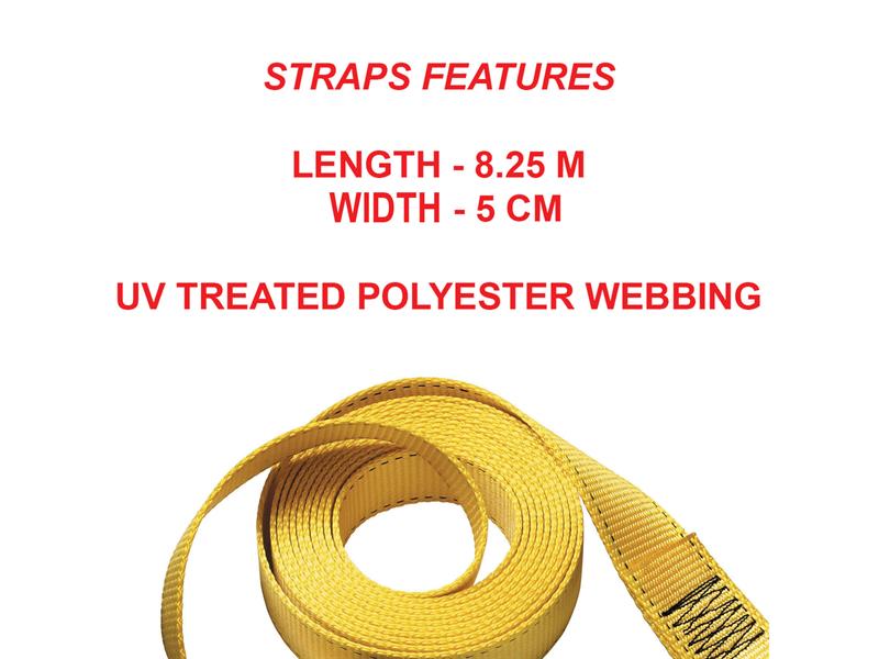 Ratchet Tie-Down J-Hooks 8.25m