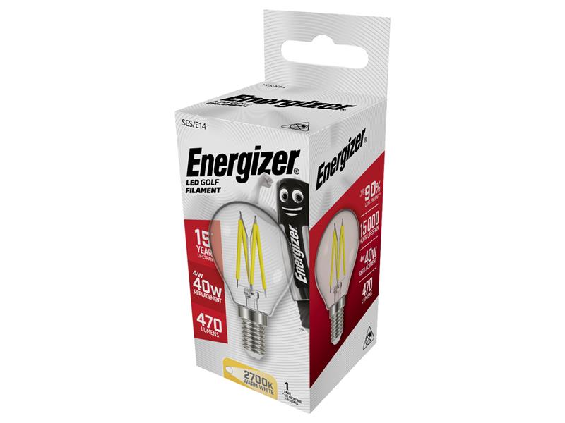 LED SES (E14) Golf Filament Non-Dimmable Bulb, Warm White 470 lm 4W