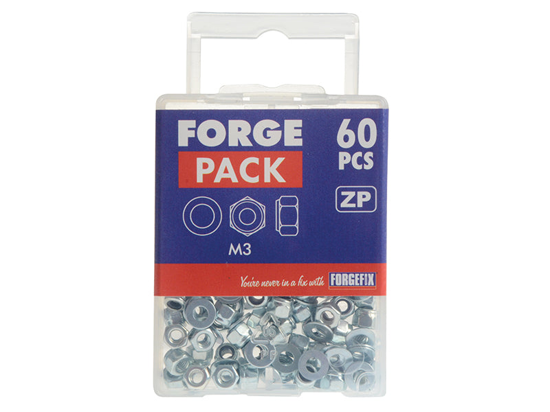 Nyloc Nuts & Washers Zinc Plated M3 ForgePack 60                                