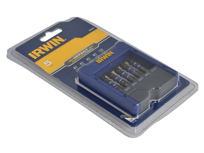 Phillips/Pozi/TORX Impact Screwdriver Pocket Bit Set, 5 Piece                   