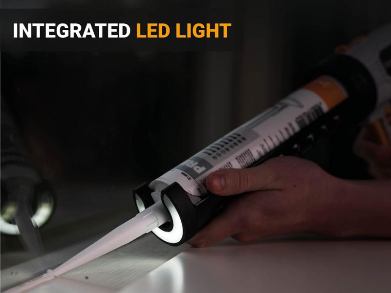 MAXXPUSH Caulking Gun with LED Light 6V (AA Batteries)                          