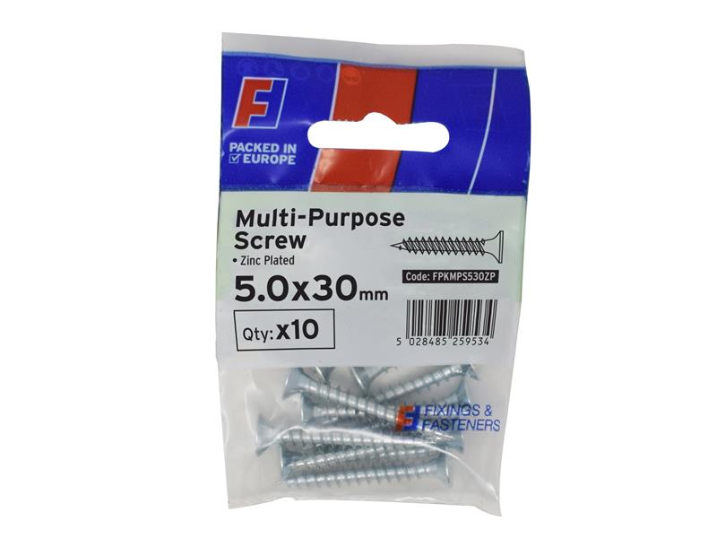 Multi-Purpose Pozi Screw CSK ST ZP 5.0 x 90mm ForgePack 10