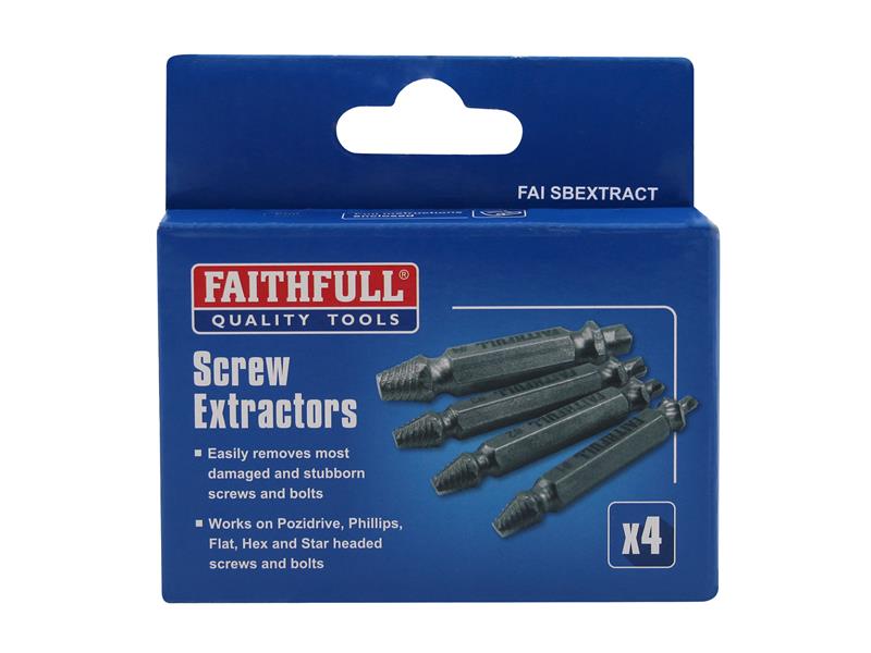 Screw Extractor Set, 4 Piece                                                    