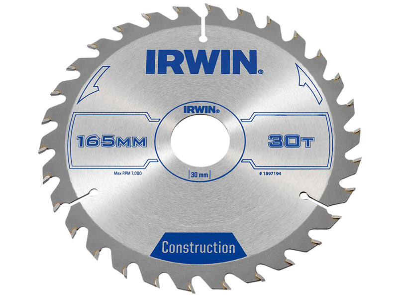 Construction Circular Saw Blade 165 x 30mm x 30T ATB                            