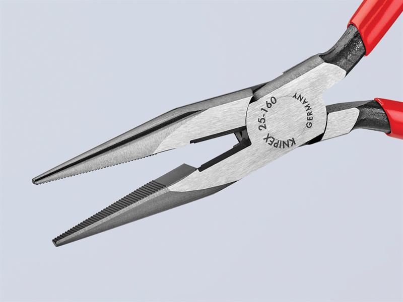25 01 160 Snipe Nose Side Cutting Pliers  Plastic Coated Grip 160mm             
