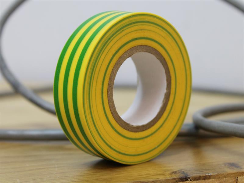 PVC Electrical Tape Green / Yellow 19mm x 20m                                   
