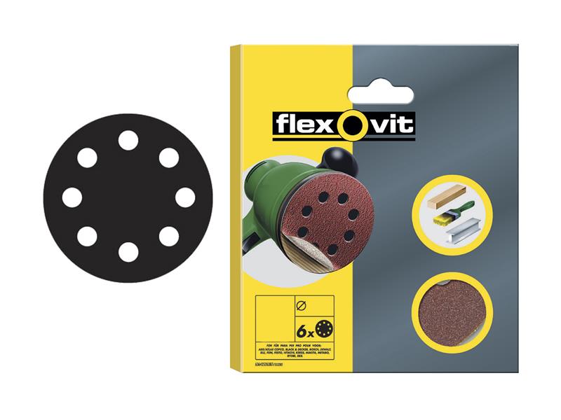 Hook & Loop Sanding Disc 150mm Assorted (Pack 6)