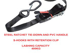 Ratchet Tie-Down S-Hooks 5m