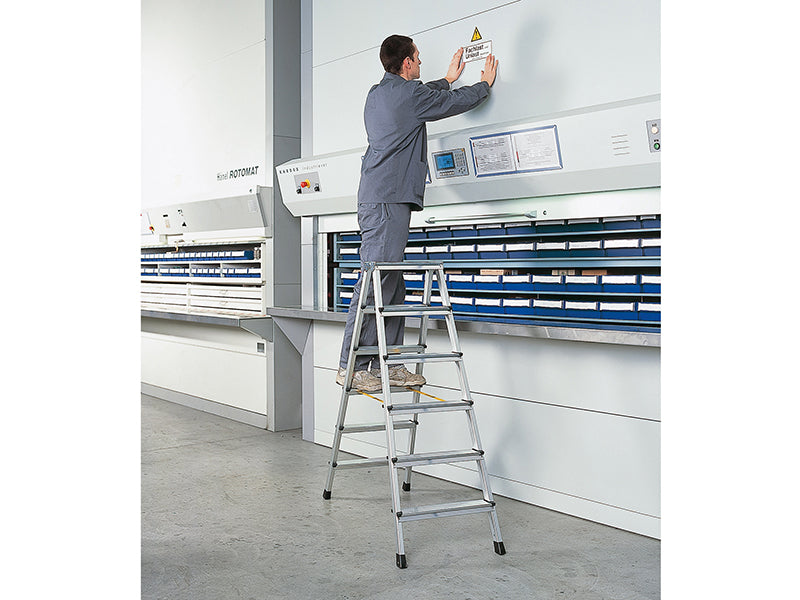 Anodised Double-Sided Steps, Open 2.38m 2 x 10 Rungs