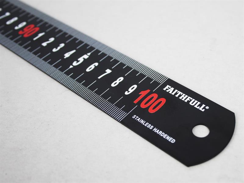Matt Black Stainless Steel Measuring Rule 1000mm                                
