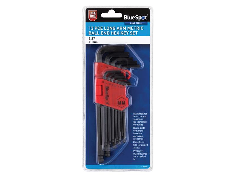 Long Arm Ball End Hexagon Key Set, 13 Piece                                     