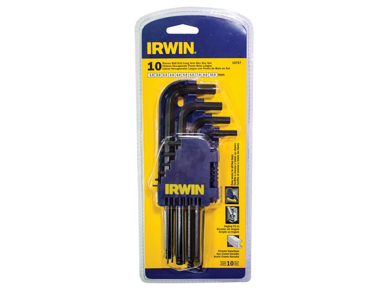 T10757 Metric Long Arm Ball End Hex Key Set, 10 Piece                           