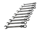 Ratchet Combination Spanner Flex Head Set, 9 Piece                              