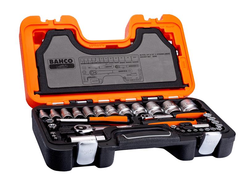 S560 1/4 & 1/2in Drive Socket Set, 56 Piece                                     