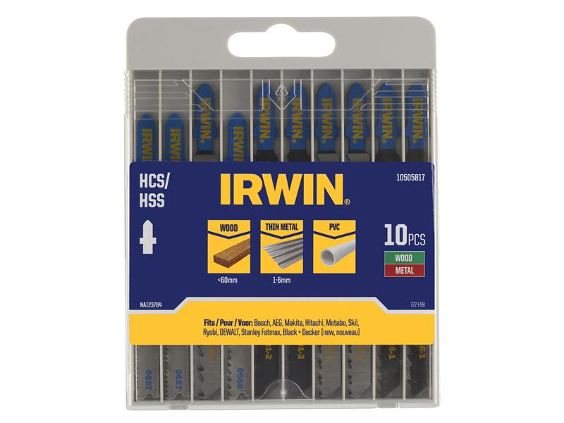 HCS/HSS T-Shank Jigsaw Blade Set, 10 Piece                                      