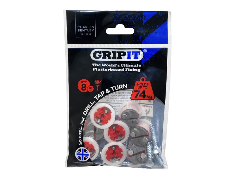 Red Plasterboard Fixings 18mm (Pack 8)                                          
