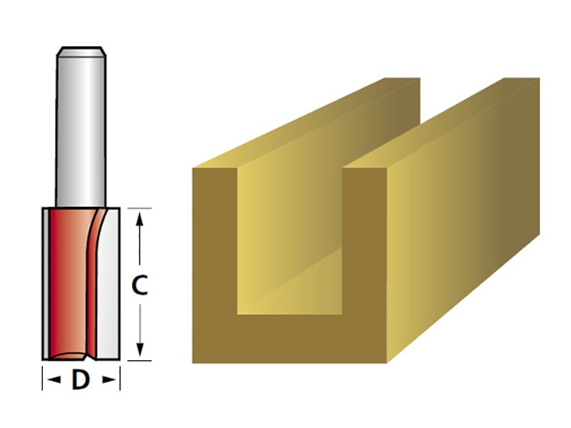 Router Bit TCT Two Flute 10.0 x 19mm 1/4in Shank