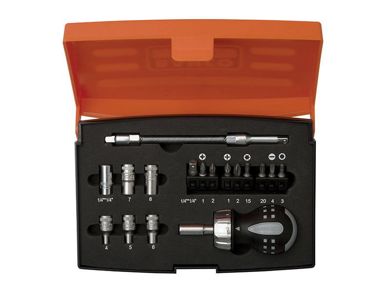 808050S-18 Stubby Ratchet Screwdriver Set, 18 Piece                             