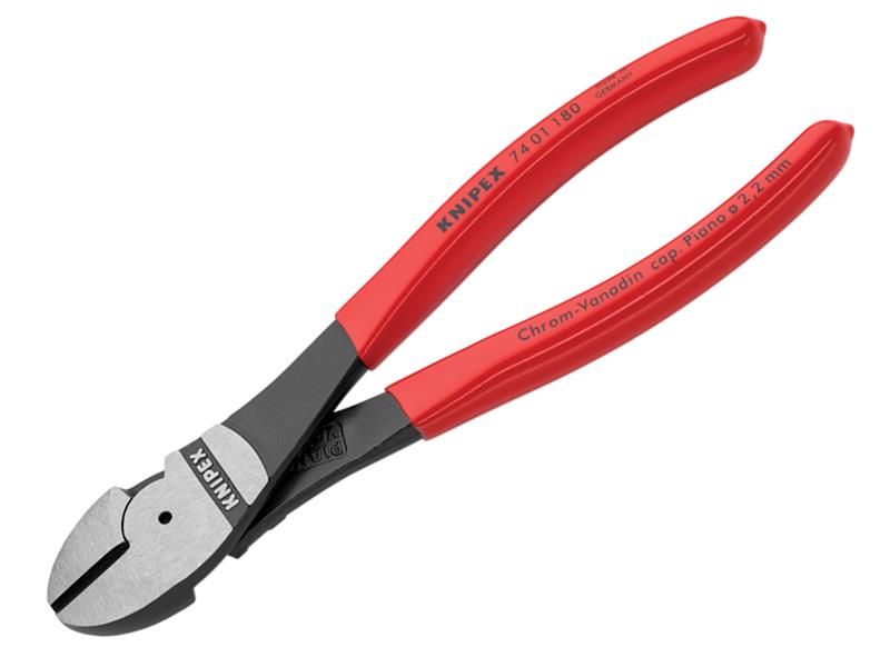 74 01 180 High Leverage Diagonal Cutters Plastic Coated Grip 180mm              