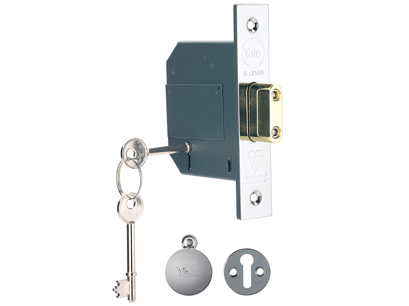 PM562 Hi-Security BS 5 Lever Mortice Deadlock 81mm 3in Polished Brass