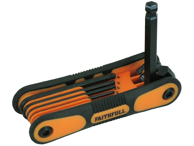Metric Folding Ball End Hexagon Key Set, 8 Piece                                