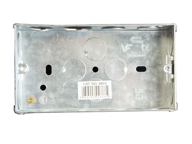Metal Back Box 2-Gang 35mm                                                      