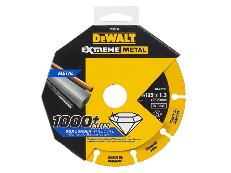 DT40252 Extreme Diamond Metal Cutting Disc 125 x 22.23 x 1.3mm                  
