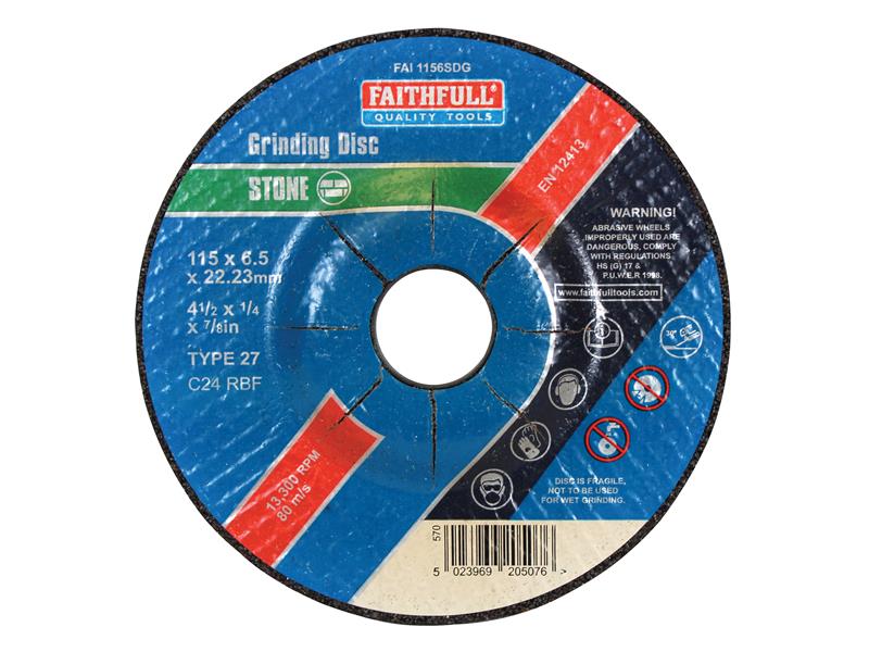Depressed Centre Stone Grinding Disc 230 x 6 x 22.23mm